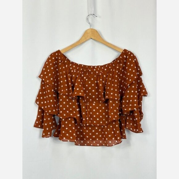 Off-Shoulder Island Getaway Polka Dot Top - Picture 7 of 8